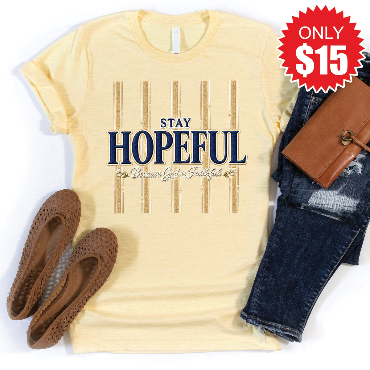 Stay Hopeful Tee - Heather French Vanilla - 15 product image 1