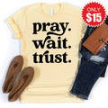 Pray Wait Trust Tee - Heather French Vanilla - 15 product image 1