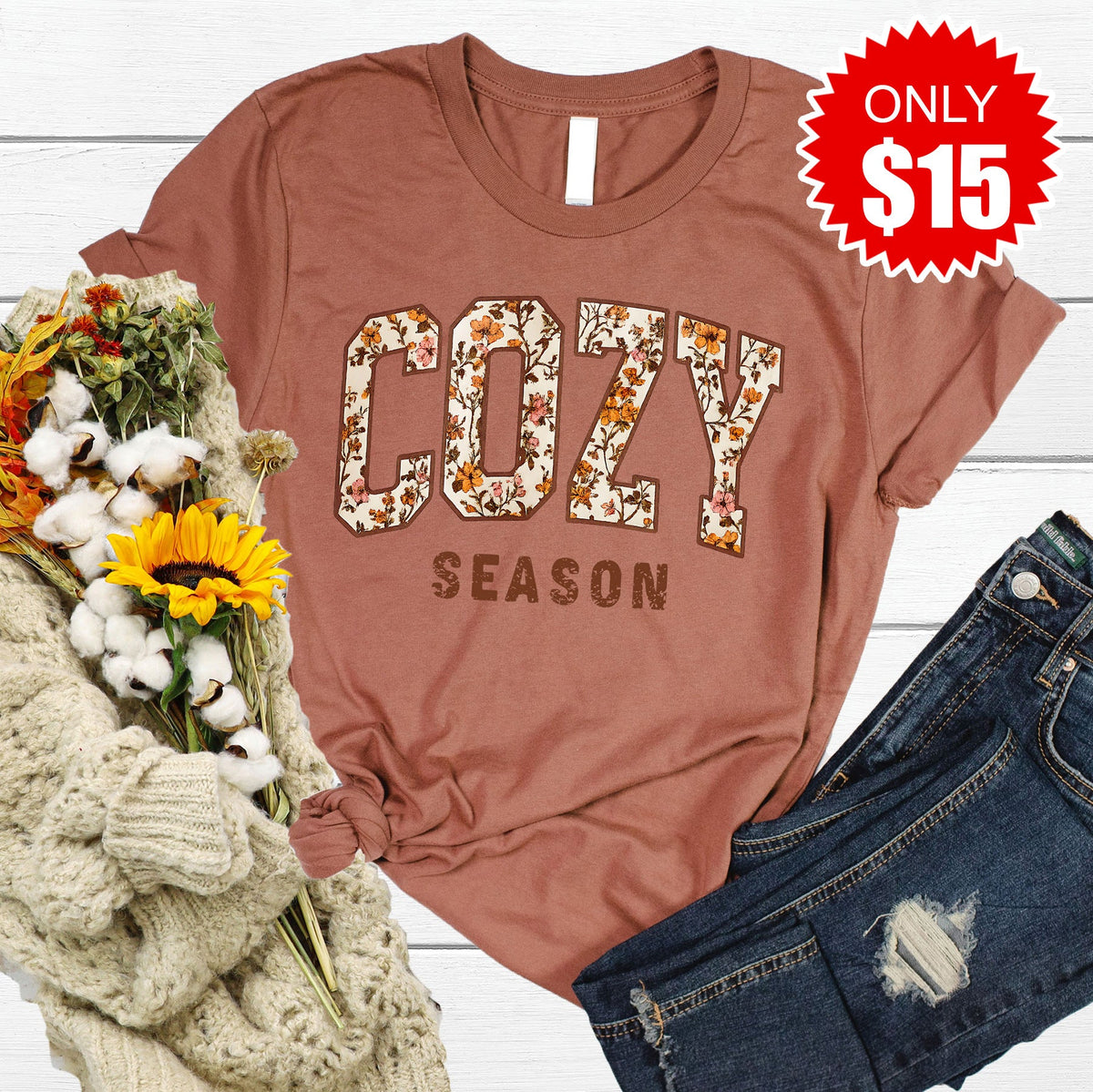 Cozy Season Tee - Heather Chestnut - 15 product image 1