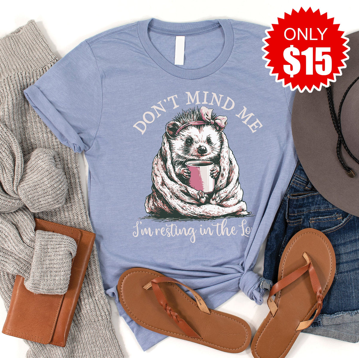 Resting in the Lord Tee - Heather Blue - 15 product image 1