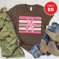 Pink Ribbon Tee - Heather Brown - 15 product image 1