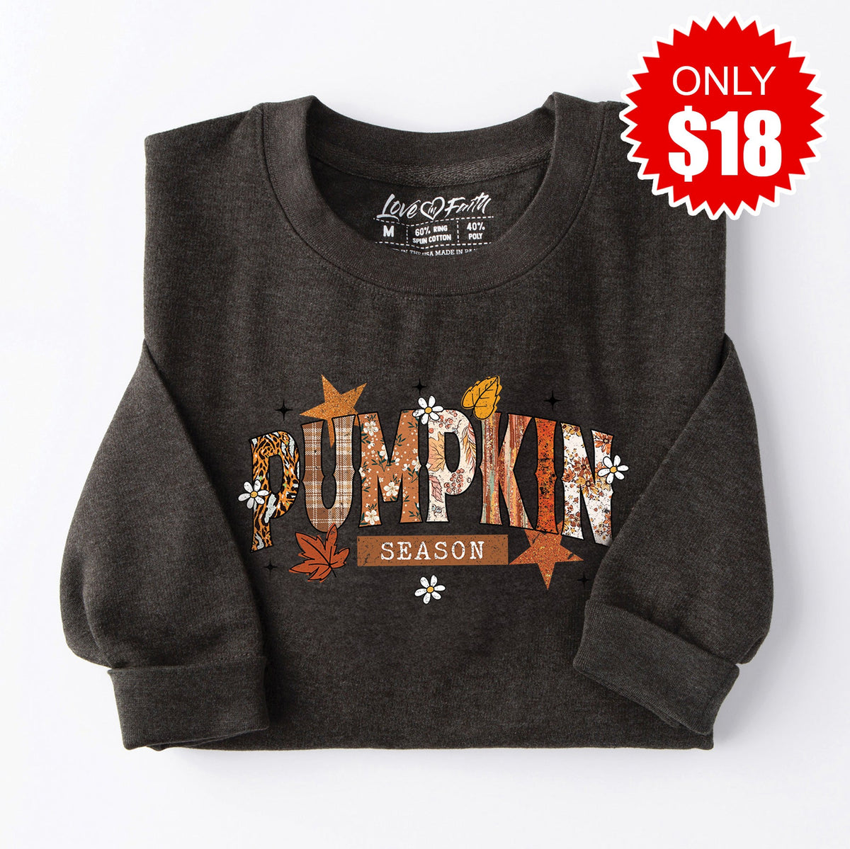 Pumpkin Season Sweatshirt - Heather Charcoal - 18 product image 1