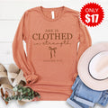 She Is Clothed In Strength Long Sleeve - Heather Terracotta product image 1