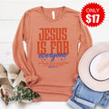 Jesus Is For Everyone Long Sleeve - Heather Terracotta - 17 product image 1