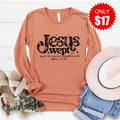 Jesus Wept Long Sleeve - Heather Terracotta - 17 product image 1