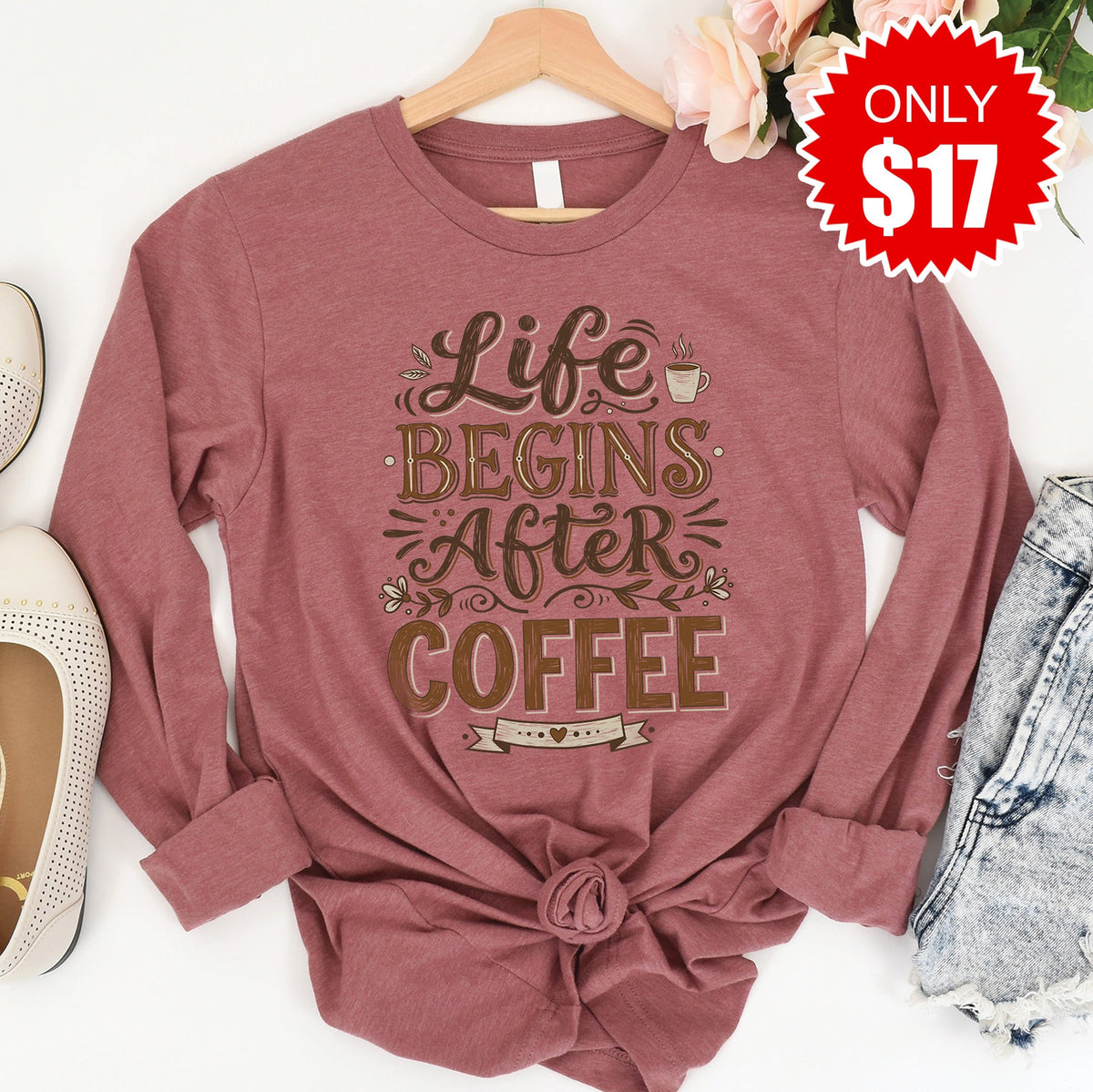 Life Begins Long Sleeve - Heather Mauve - 17 product image 1