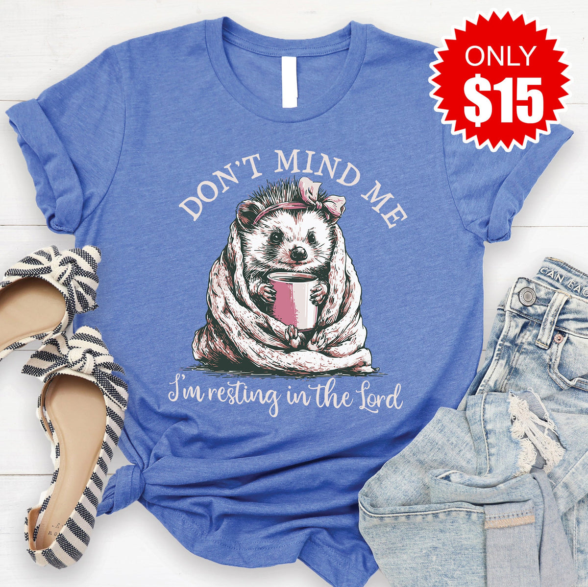 Resting in the Lord Tee - Heather Royal Blue - 15 product image 1