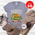 Harvest Truck V-Neck - Heather Storm - 15