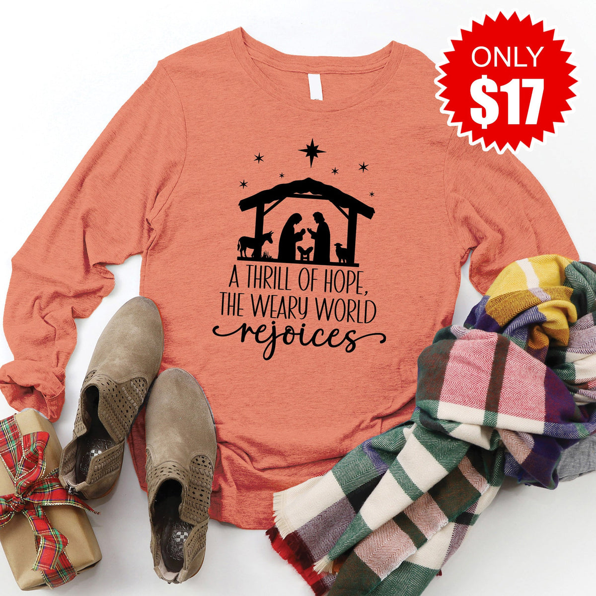 A Thrill of Hope Long Sleeve - Heather Terracotta - 17 product image 1