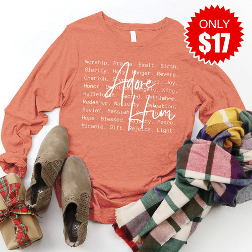 Adore Him Long Sleeve - Heather Terracotta - 17 product image 1