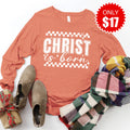 Christ Is Born Long Sleeve - Heather Terracotta - 17 product image 1