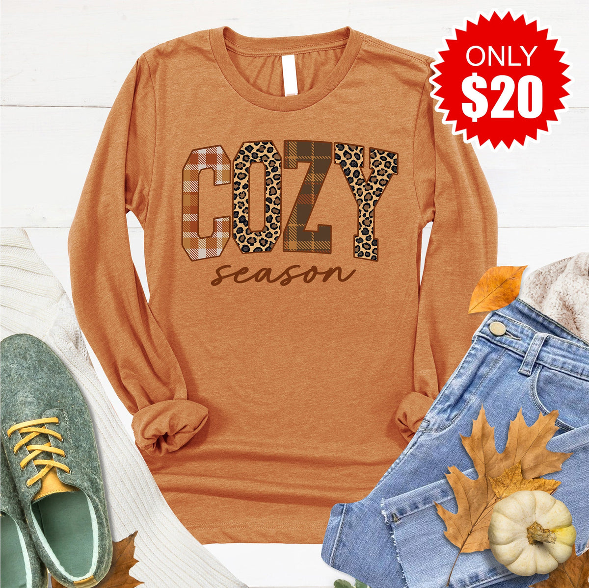 Cozy Season Long Sleeve - Heather Toast - 17 product image 1