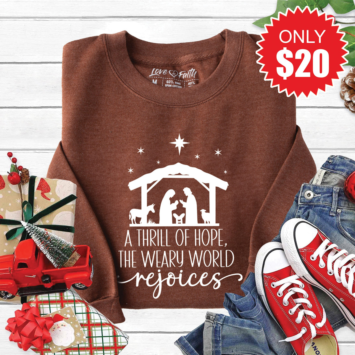 A Thrill of Hope Sweatshirt - Heather Brown - 20 product image 1