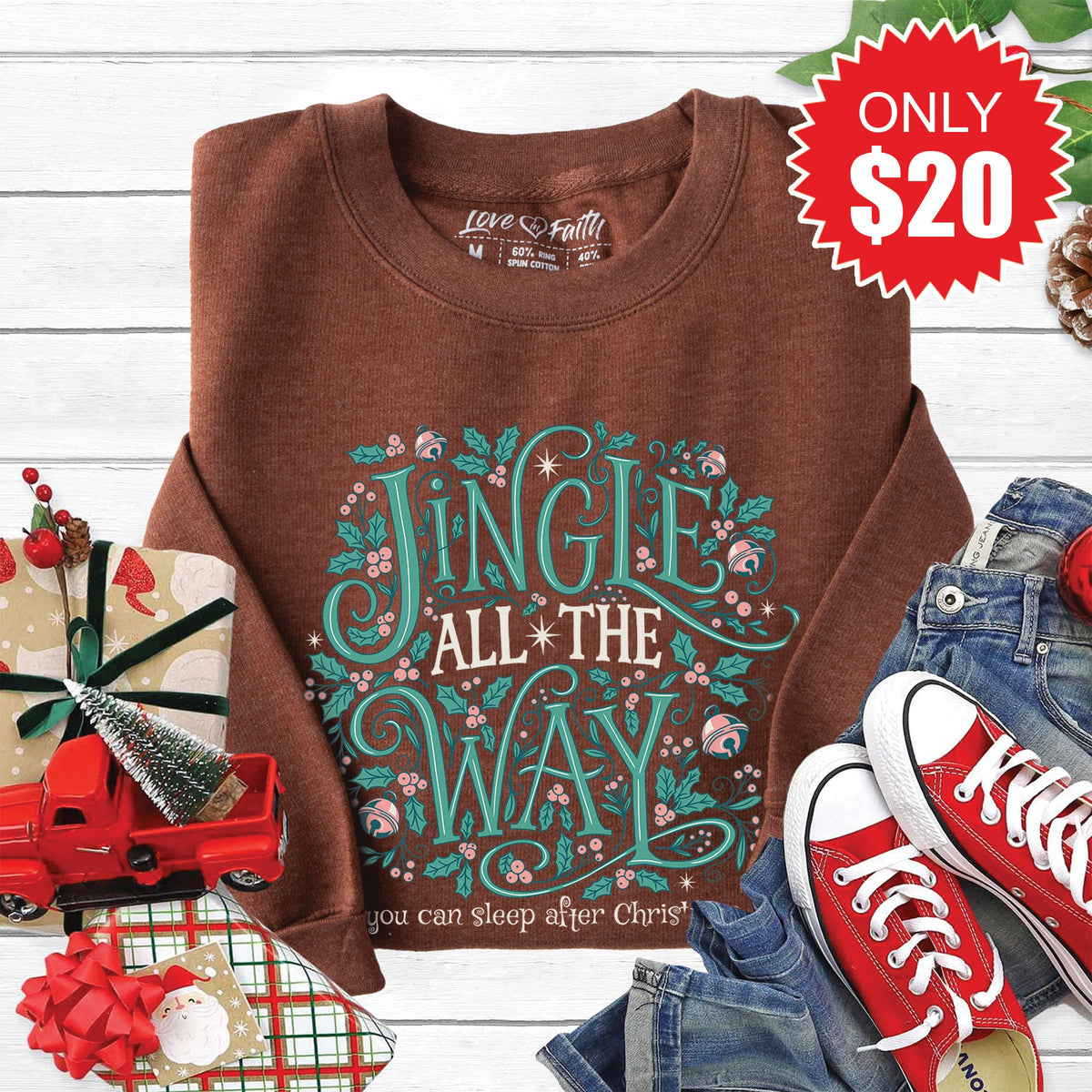 Jingle All Sweatshirt - Heather Brown - 20 product image 1