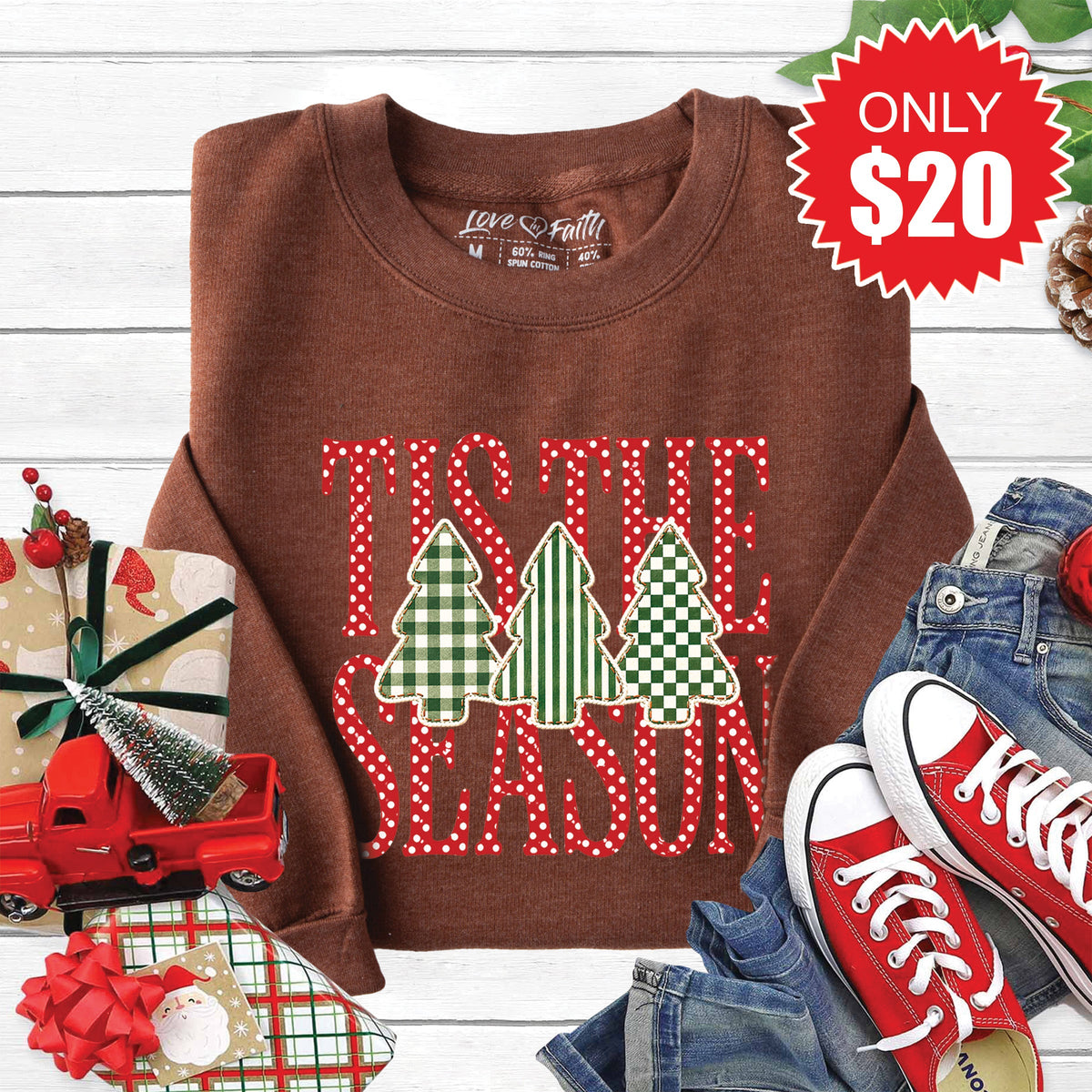 Tis The Season Sweatshirt - Heather Brown - 20 product image 1