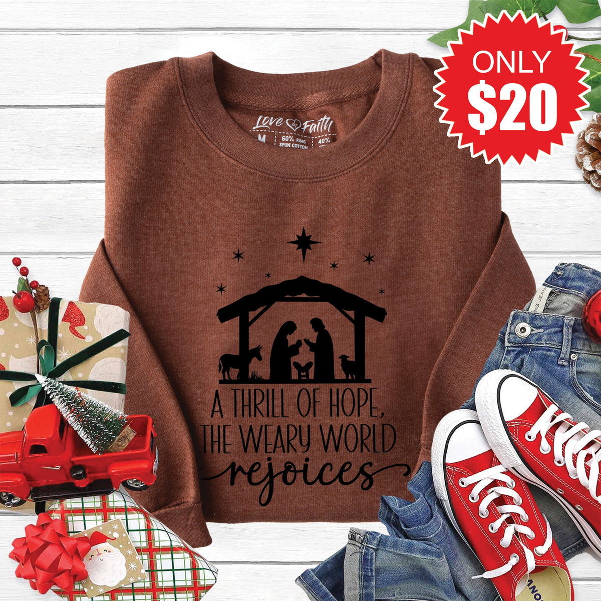A Thrill of Hope Sweatshirt - Heather Brown - 20 product image 1