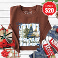 Merry Christmas Sweatshirt - Heather Brown - 20 product image 1