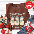 Snowmen Sweatshirt - Heather Brown - 20 product image 1