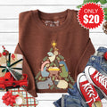 Nativity Tree Sweatshirt - Heather Brown - 20 product image 1