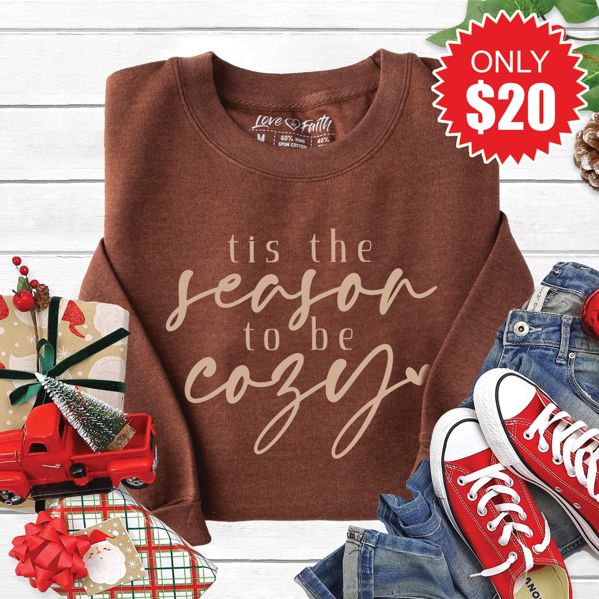 Season To Be Cozy Sweatshirt - Heather Brown - 20 product image 1
