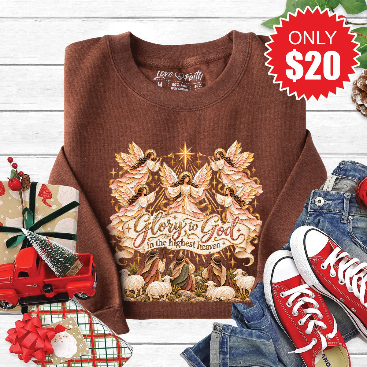 Glory to God Sweatshirt - Heather Brown - 20 product image 1