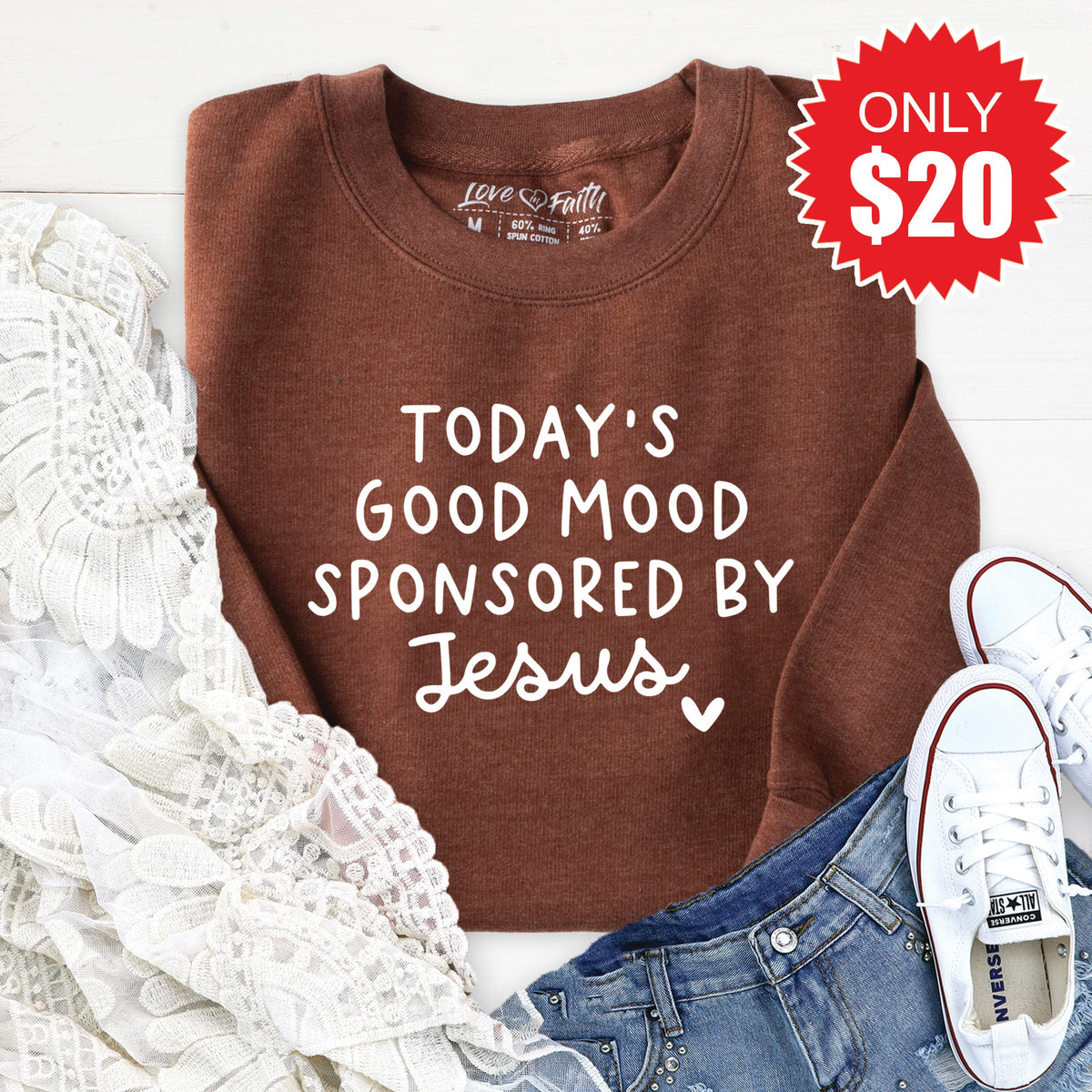 Good Mood Sweatshirt - Heather Brown - 20 product image 1