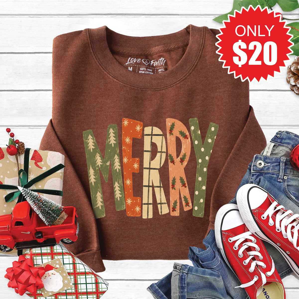 Merry Sweatshirt - Heather Brown - 20 product image 1