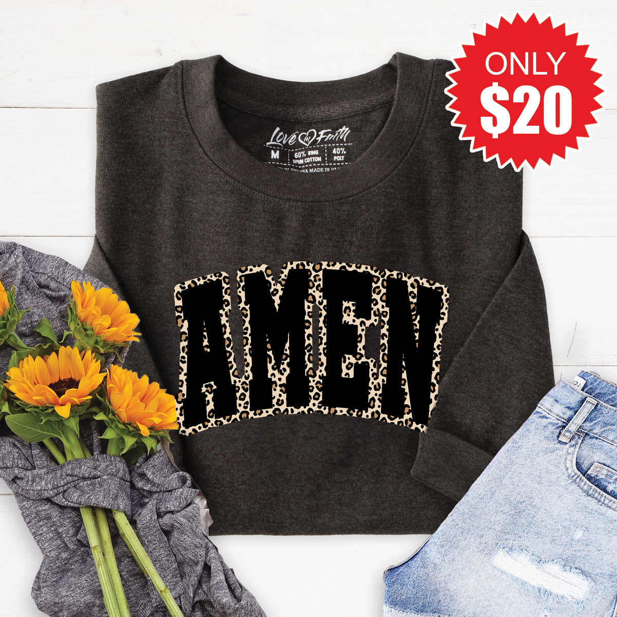 Amen Sweatshirt - Heather Charcoal - 20 product image 1