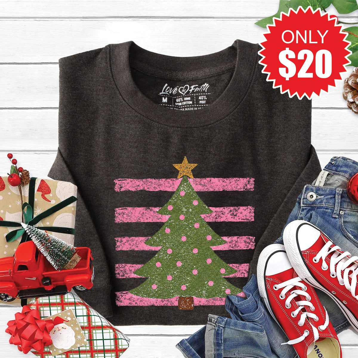 Christmas Tree Sweatshirt - Heather Charcoal - 20 product image 1