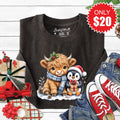 Christmas Cow Sweatshirt - Heather Charcoal - 20 product image 1
