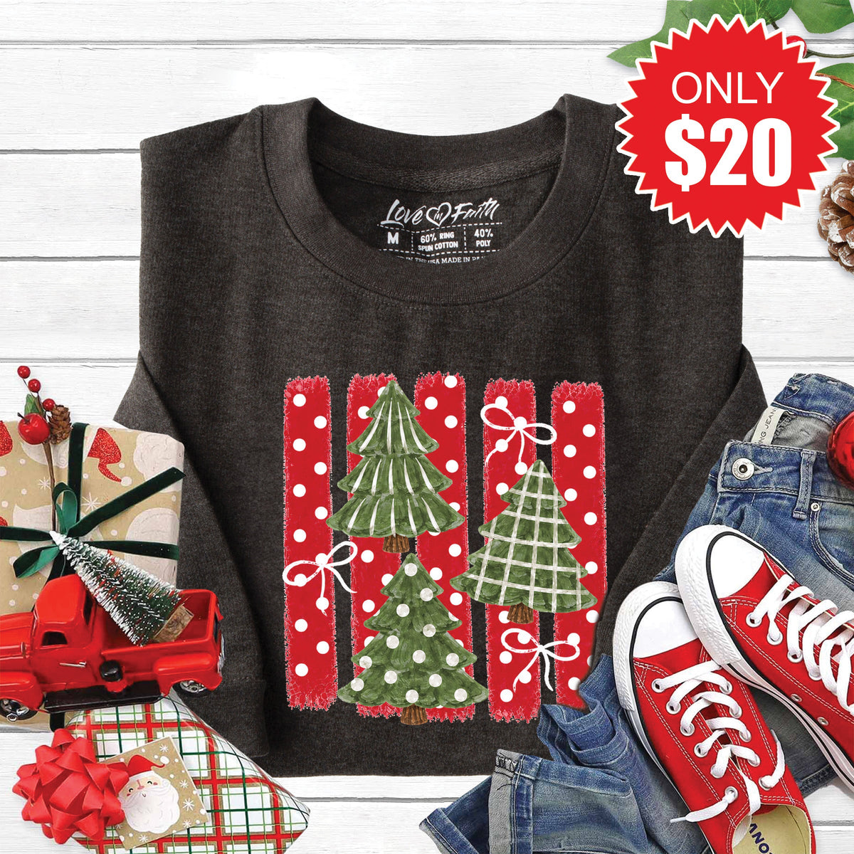 Christmas Trees Sweatshirt - Heather Charcoal - 20 product image 1