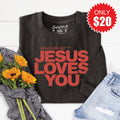 Jesus Loves You Sweatshirt - Heather Charcoal - 20 product image 1