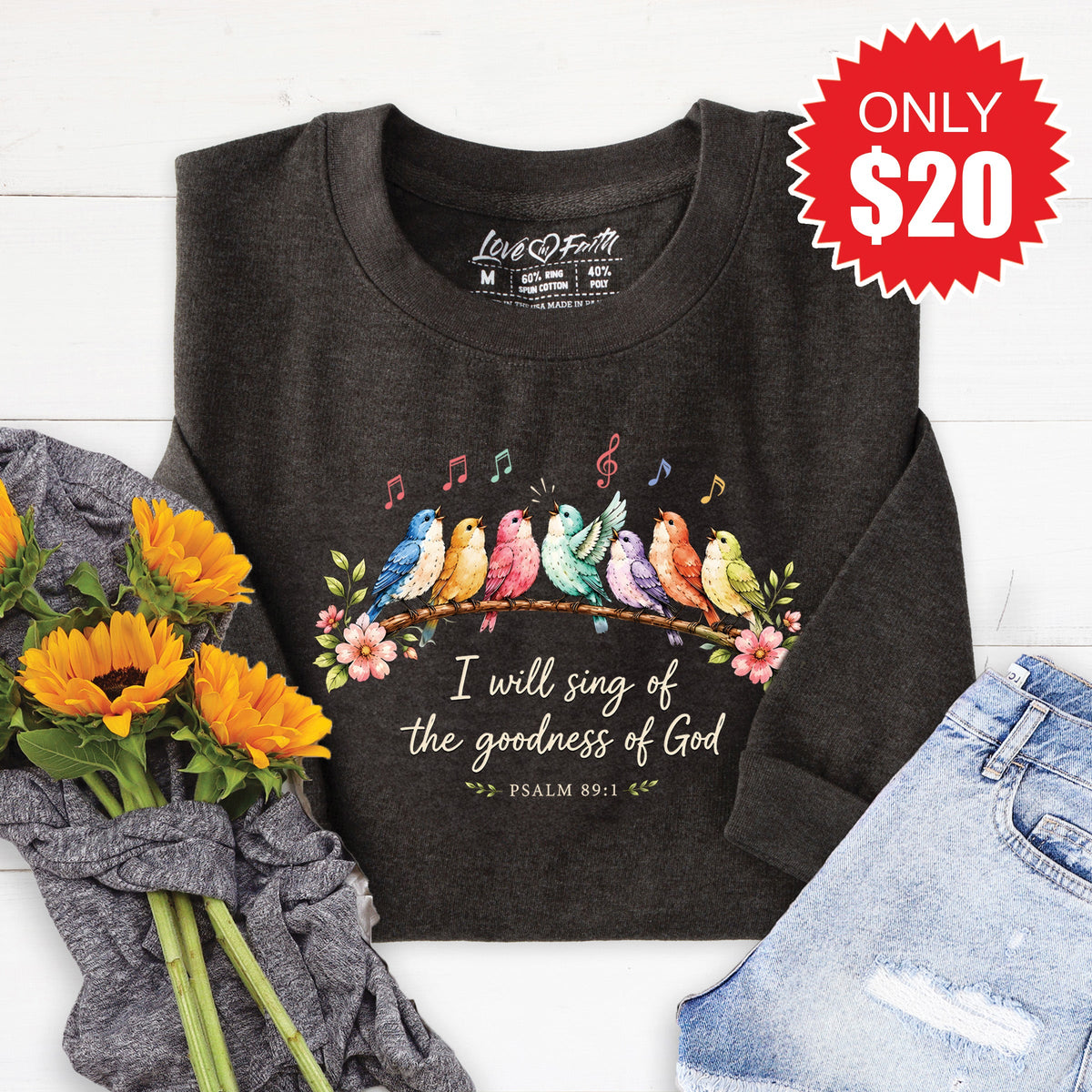 Goodness of God Sweatshirt - Heather Charcoal - 20 product image 1