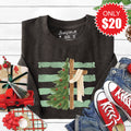 Cross and Christmas Tree Sweatshirt - Heather Charcoal - 20 product image 1