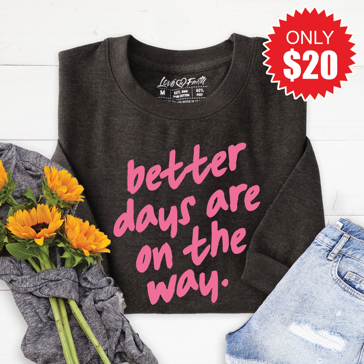 Better Days Sweatshirt - Heather Charcoal - 20 product image 1
