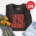 Jesus Is The Answer Sweatshirt - Heather Charcoal - 20 product image 1