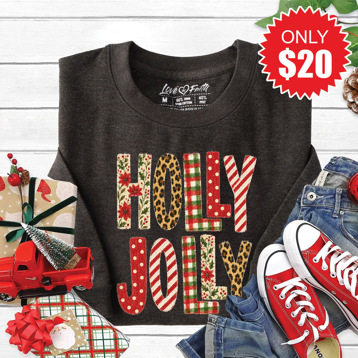 Holly Jolly Sweatshirt - Heather Charcoal - 20 product image 1