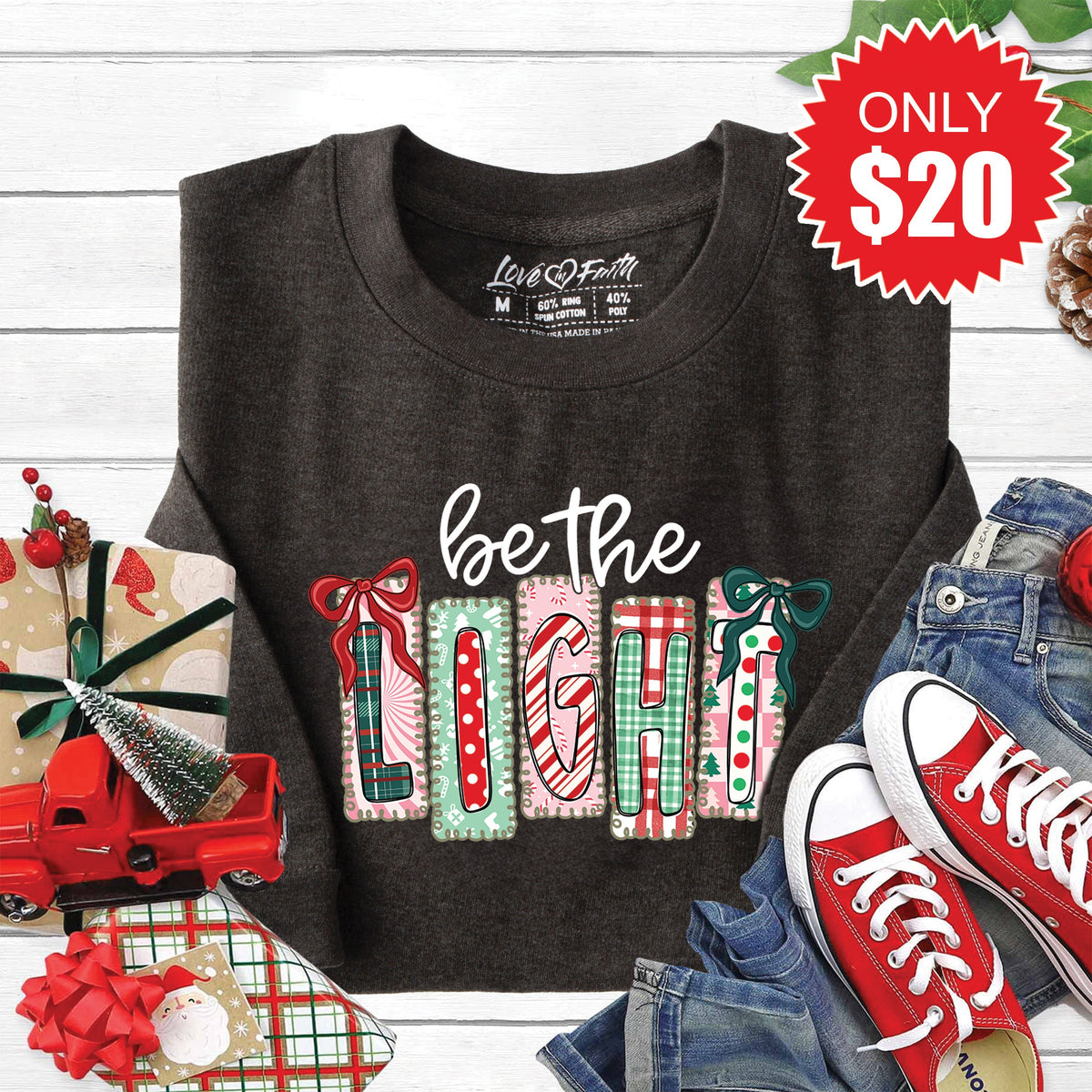 Be The Light Sweatshirt - Heather Charcoal - 20 product image 1