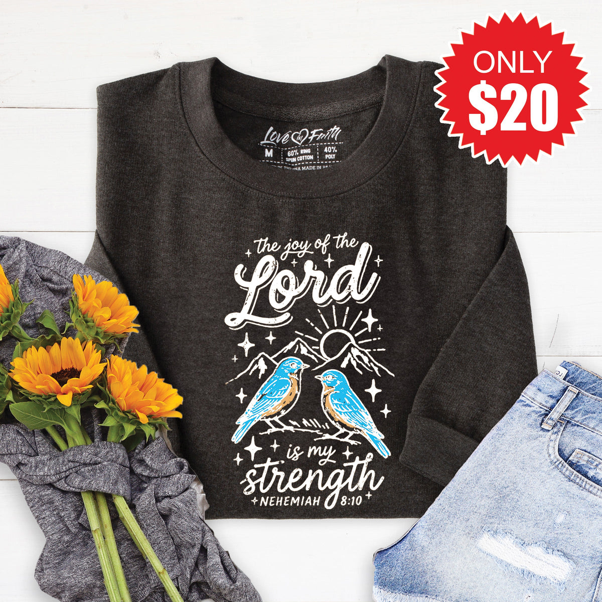 The Joy Of Lord Sweatshirt - Heather Charcoal - 20 product image 1