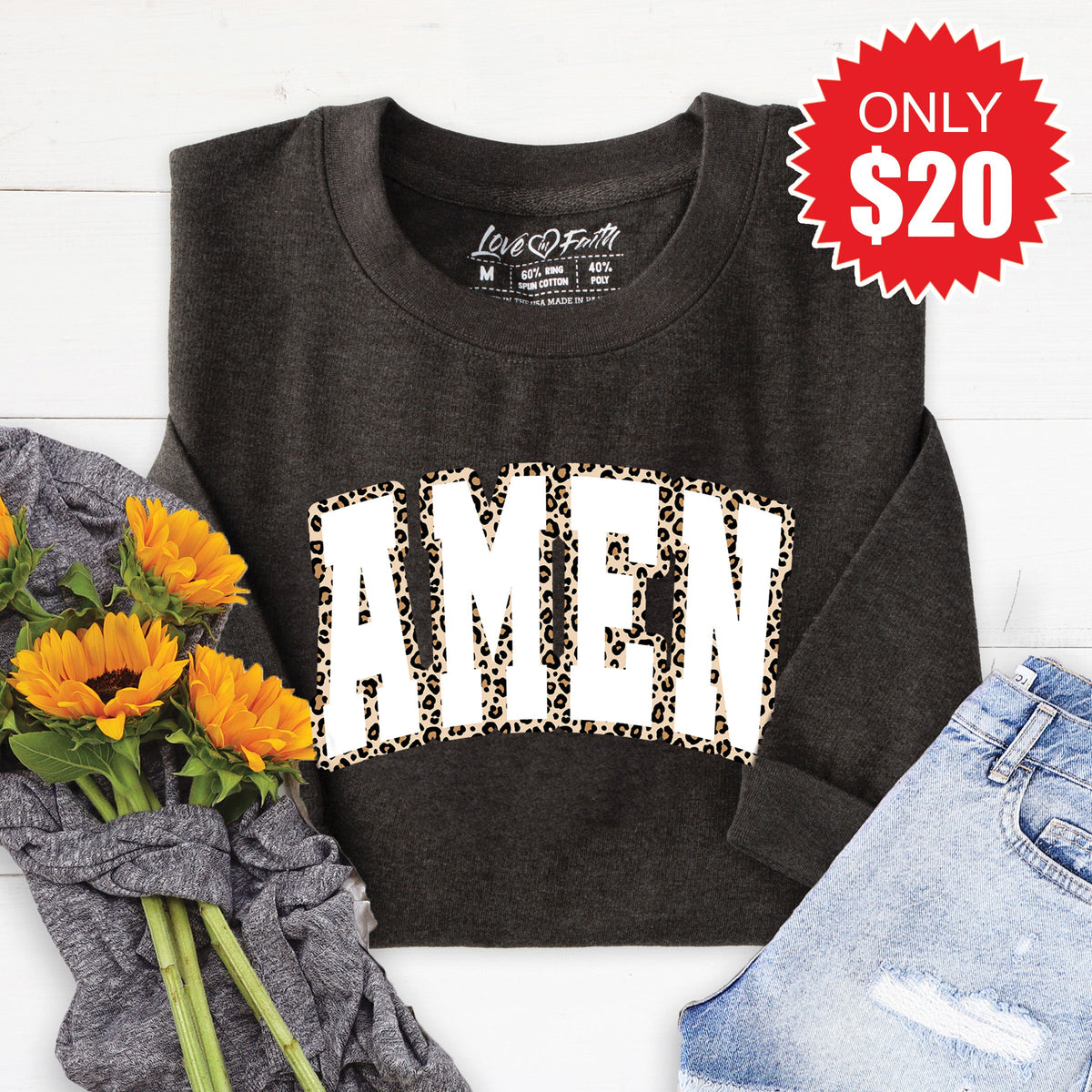 Amen Sweatshirt - Heather Charcoal - 20 product image 1