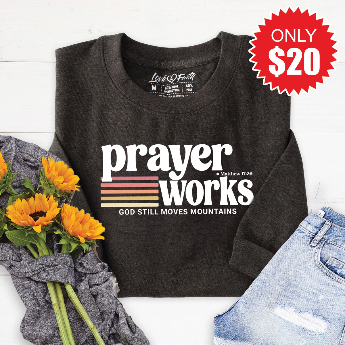 Prayer Works Sweatshirt - Heather Charcoal - 20 product image 1