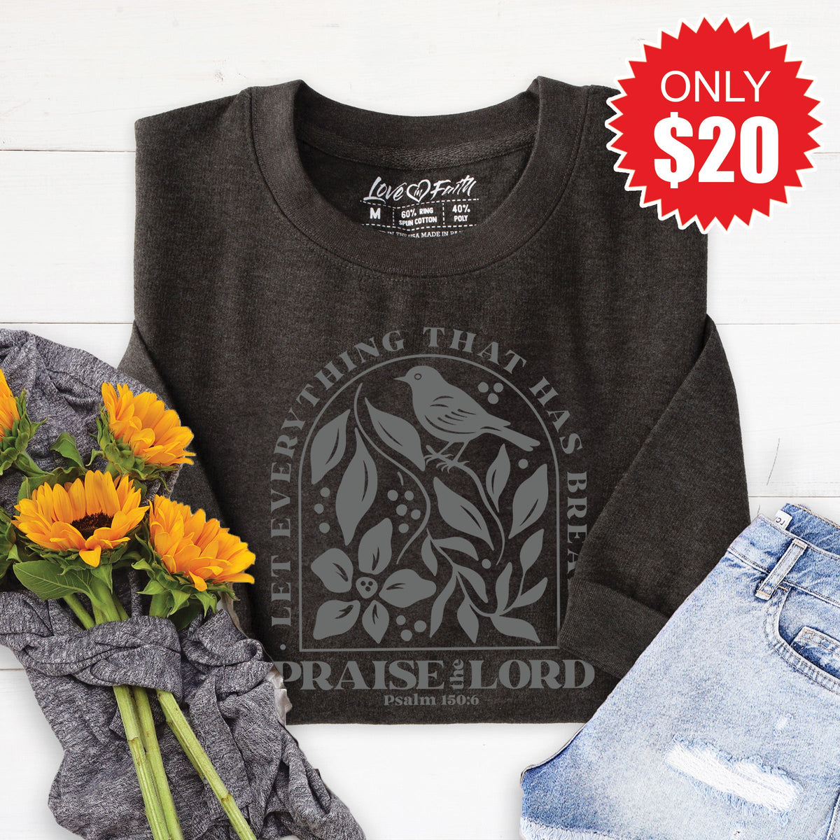Praise The Lord Sweatshirt - Heather Charcoal - 20 product image 1