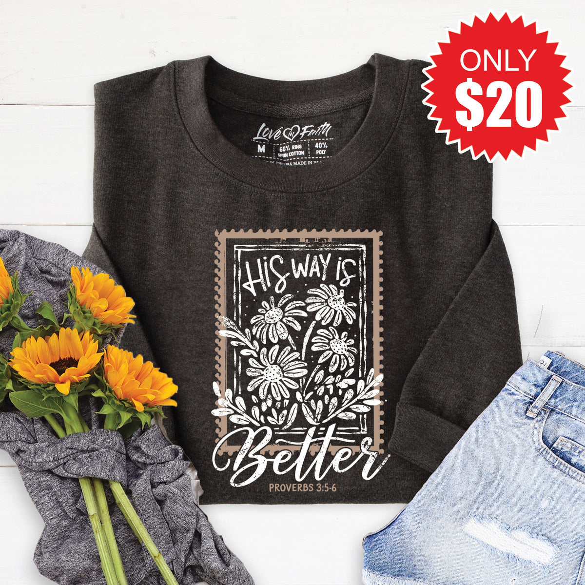 His Way Is Better Sweatshirt - Heather Charcoal - 20 product image 1