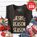 Jesus Is The Reason Sweatshirt - Heather Charcoal - 20 product image 1