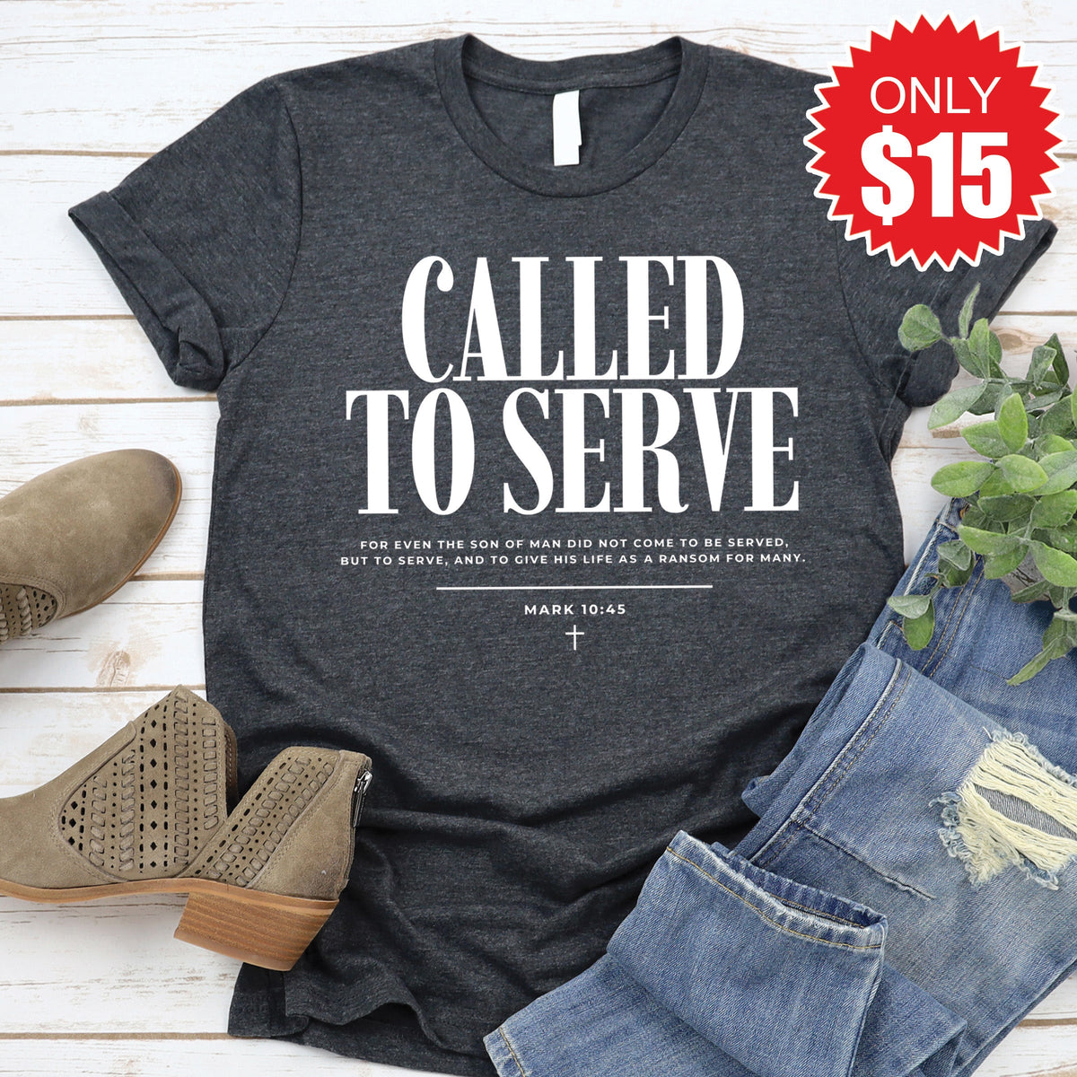 Called To Serve Tee - Heather Charcoal - 15 product image 1
