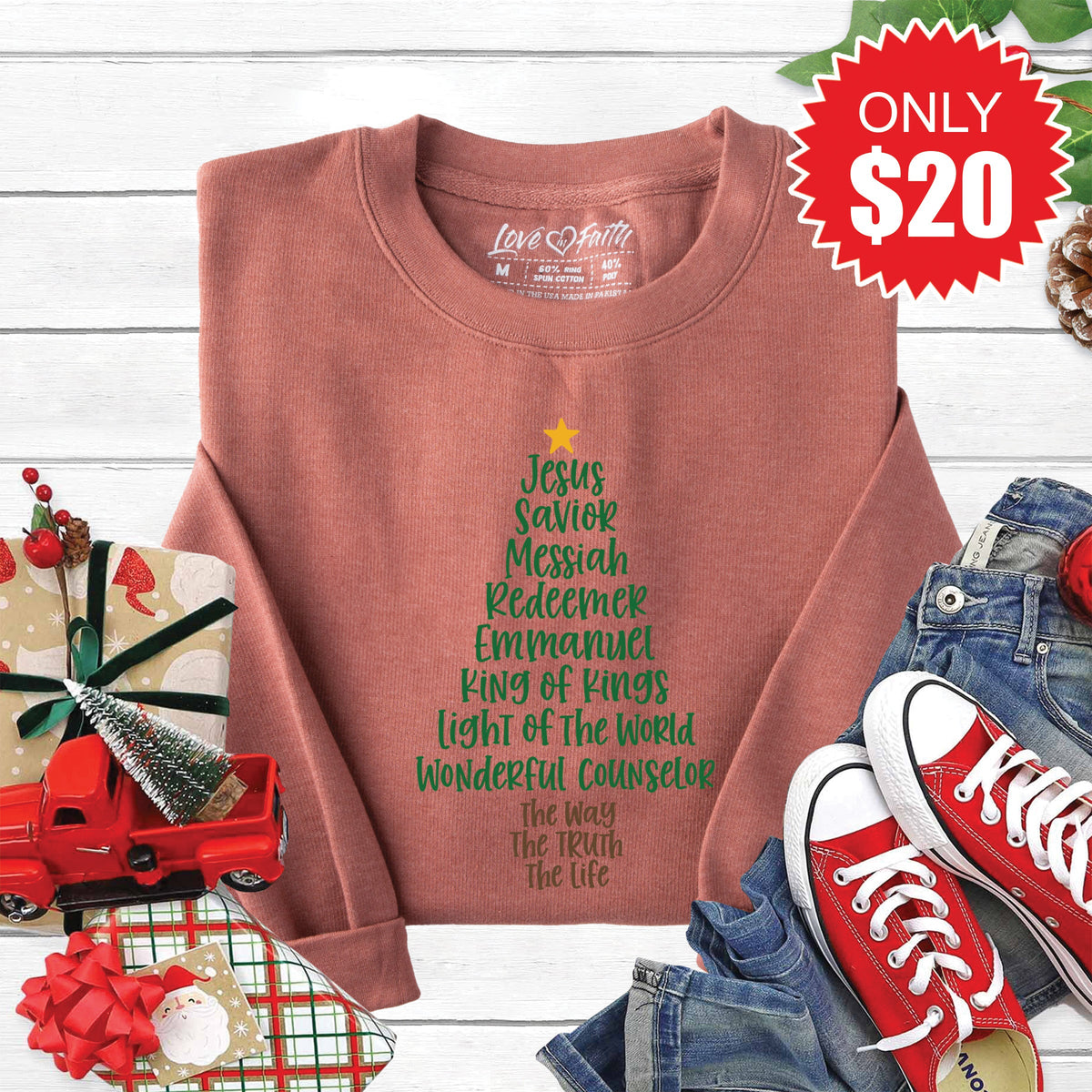 Jesus Tree Sweatshirt - Heather Chestnut - 20 product image 1