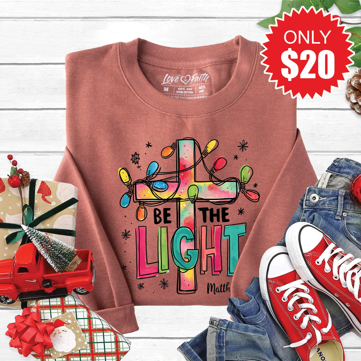 Be The Light Sweatshirt - Heather Chestnut - 20 product image 1