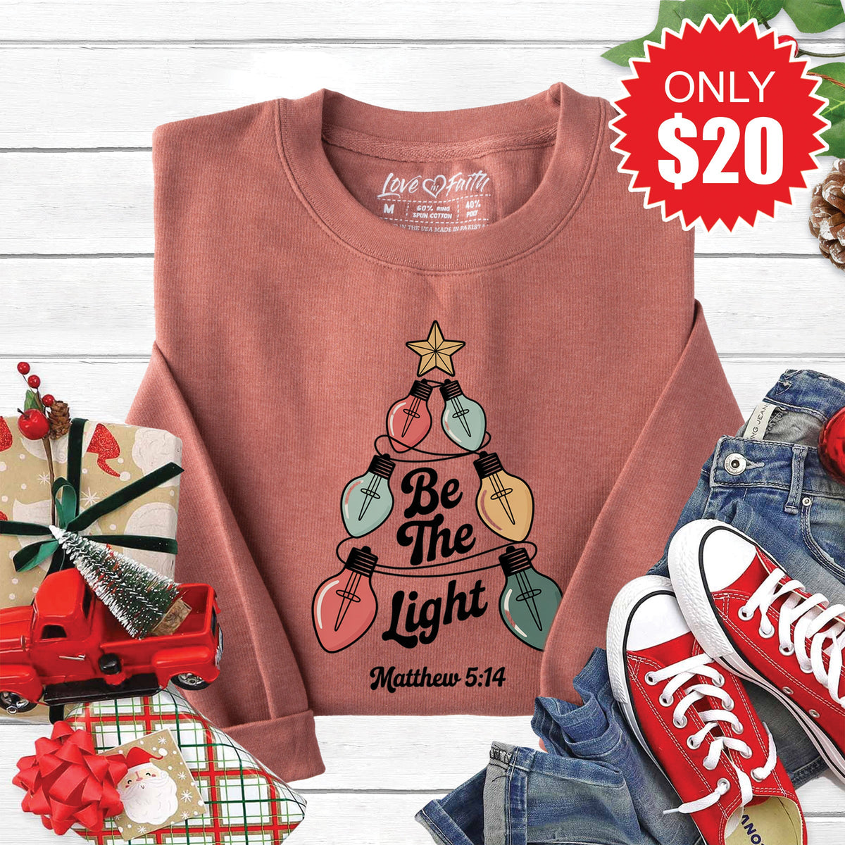 Be The Light Sweatshirt - Heather Chestnut - 20 product image 1