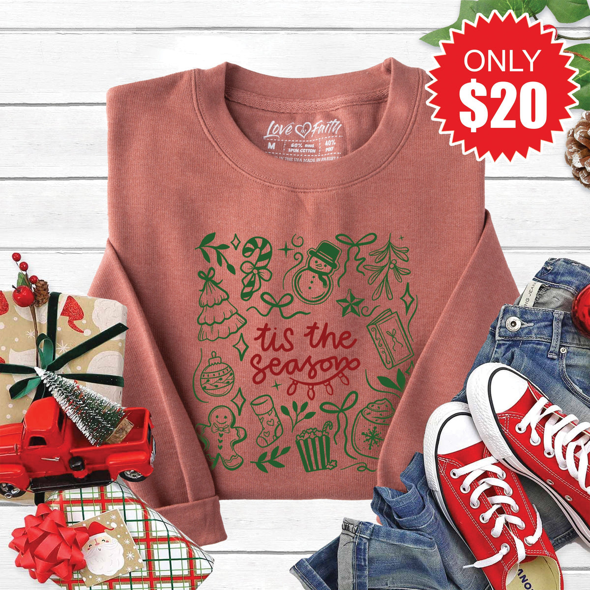 Tis The Season Sweatshirt - Heather Chestnut - 20 product image 1