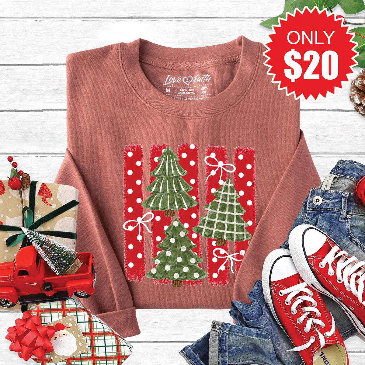 Christmas Trees Sweatshirt - Heather Chestnut - 20 product image 1